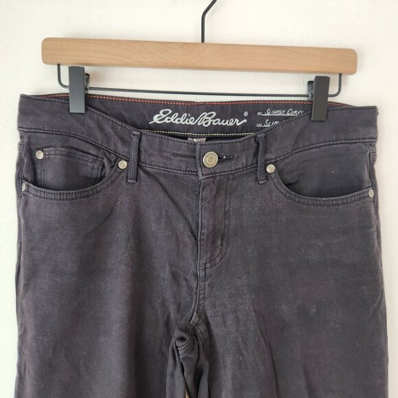 Eddie Bauer Slightly Curvy Slim Straight Jeans Grey Black Hiking Women's 8 - Picture 4 of 9